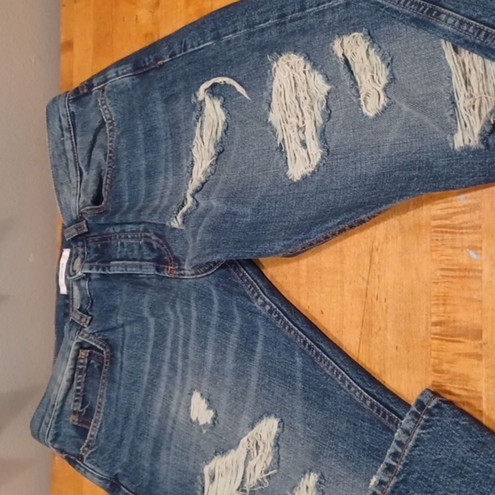 Grifoni Pier Regular Cropped Fit Distressed‎ Denim Jeans Made in Italy Sz 32